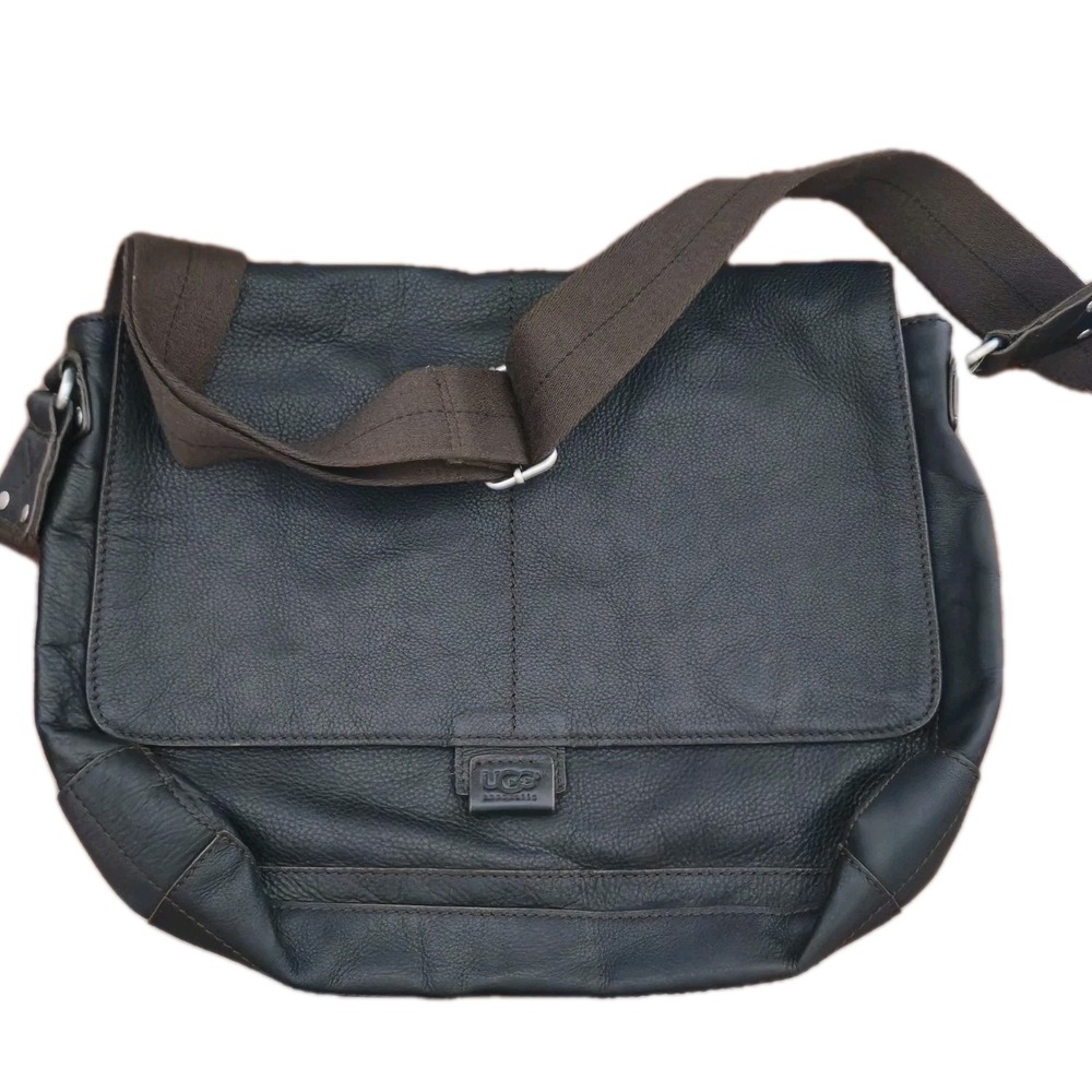 UGG Messenger Bag Black UGG Australia Western Satchel Leather Outback